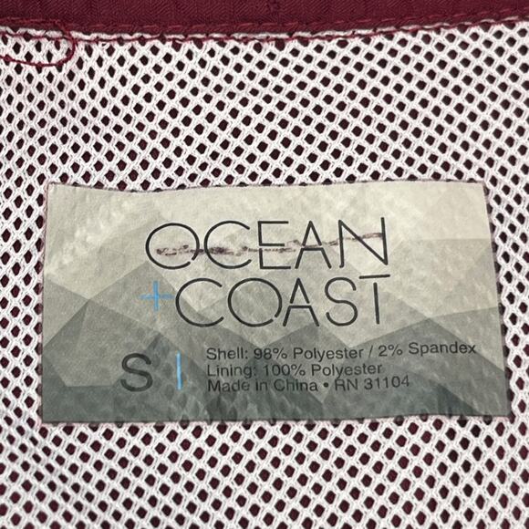 Ocean+Coast Mens Small Burgundy Vented Button Up Shirt Fishing Outdoors - Picture 9 of 13